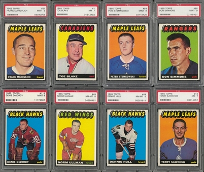 1965/66 Topps Hockey PSA-Graded Collection (11 Different) Including Hall of Famers